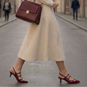 Worthington Sedrick Red Slingback Heels Pointed Toe Strappy Size 9.5 New In Box